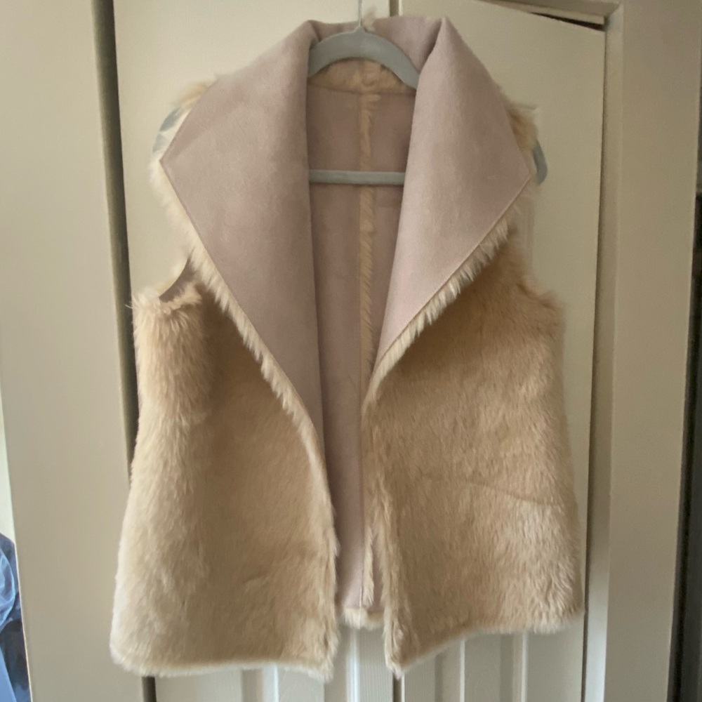 loft reversible faux shearling vest
